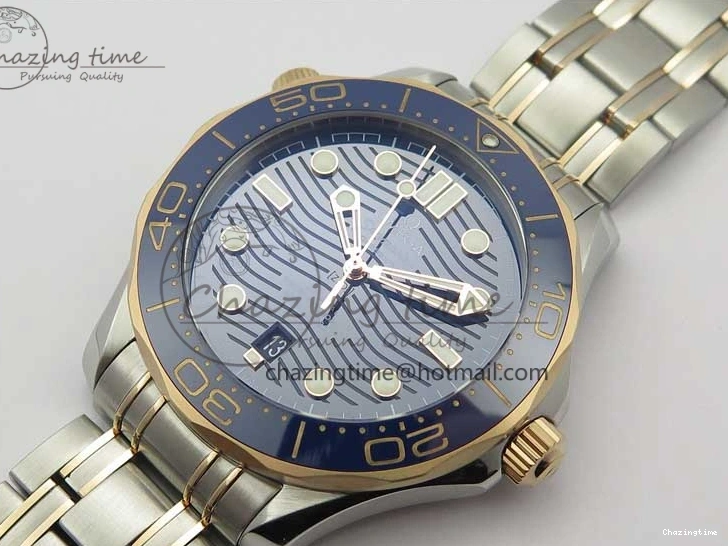 1223 2018 Seamaster Diver 300M SS RG VSF 1:1 Best Edition RG Bezel Blue Dial on SS RG Bracelet A Sleek 7925